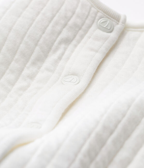 Baby-cardigan aus gestepptem doppeljersey mädchen weiss MARSHMALLOW