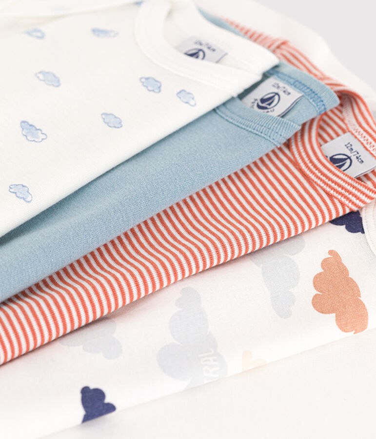 5er-Set lang&auml;rmelige Bodys aus Baumwolle vielfarbig