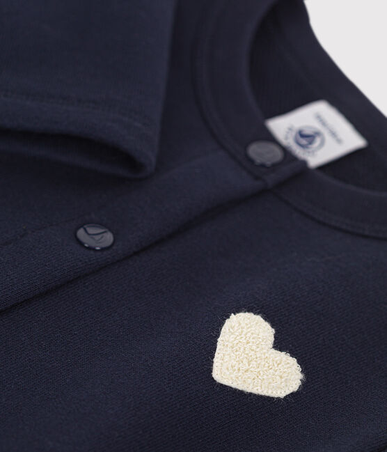 Kinder-Cardigan aus Molton für Mädchen blau SMOKING
