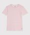 Kurz&auml;rmeliges Damen T-Shirt aus Baumwolle mit Streifen weiss/rot