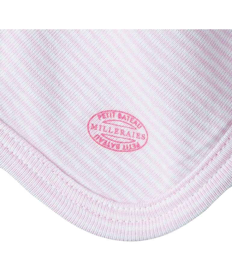 Baby-Kuschelh&auml;schen aus Rippstrick weiss/rosa