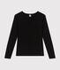 Langärmeliges Damen-T-Shirt L'Iconique aus einfarbigem Rippstrick