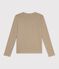 Lang&auml;rmeliges Damen-T-Shirt aus einfarbiger Baumwolle beige