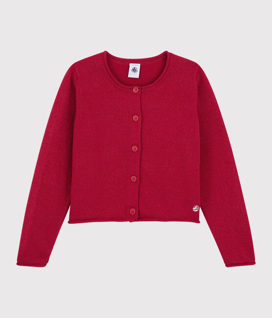 Kinder-Cardigan aus Baumwolle für Mädchen rot TERKUIT BRILLANT