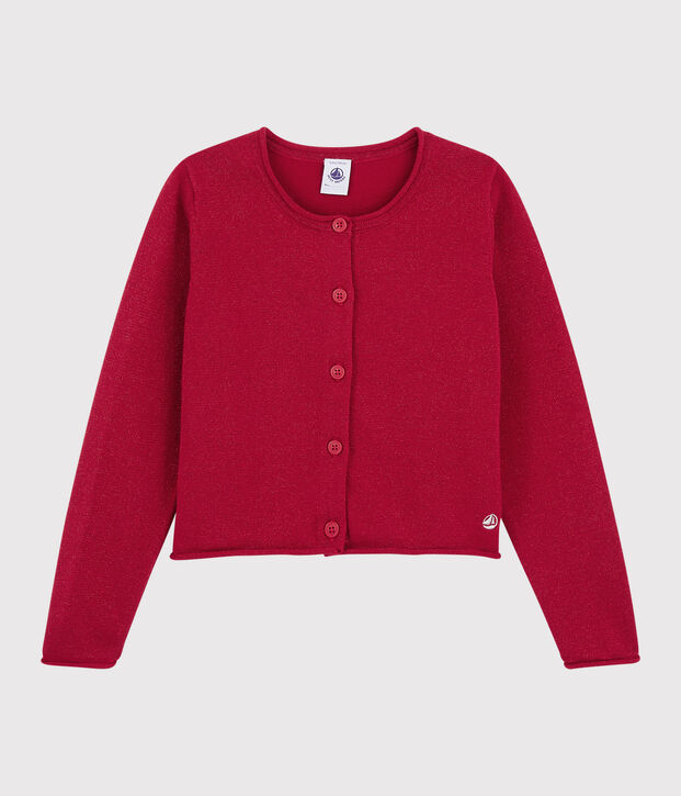 Kinder-Cardigan aus Baumwolle f&uuml;r M&auml;dchen rot