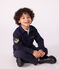 Kinder-Sweatshirt im Polo-Stil aus einfarbiger Baumwolle blau SMOKING