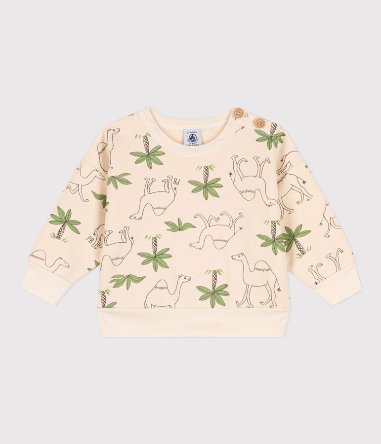Baby-Sweatshirt aus bedrucktem Molton naturfarben/vielfarbig