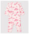 Fußloser, rosafarbener Strampler aus Baumwolle mit Toile-de-Jouy-Muster rosa FLEUR/rosa GROSEILLER