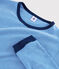 Kinderpyjama aus Rippstrick mit Ringelmuster blau RUISSEAU/weiss MARSHMALLOW