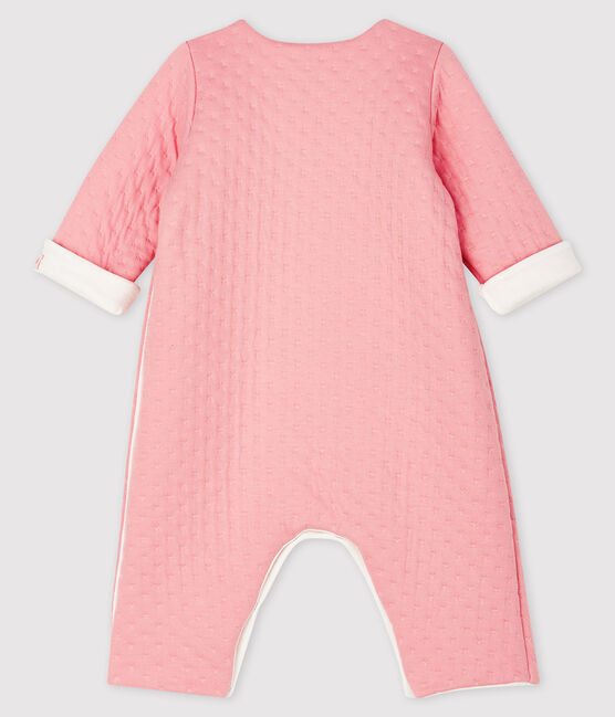 Langer Baby-Overall aus gestepptem Doppeljersey rosa CHARME