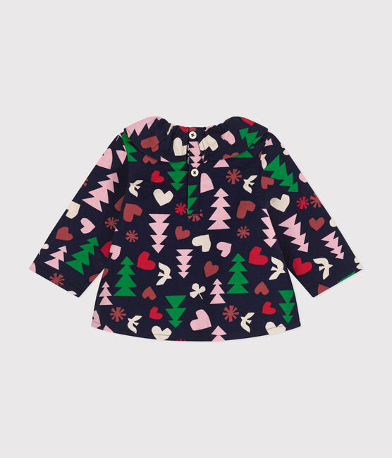 Baby-Bluse aus Flanell. blau SMOKING/weiss MULTICO
