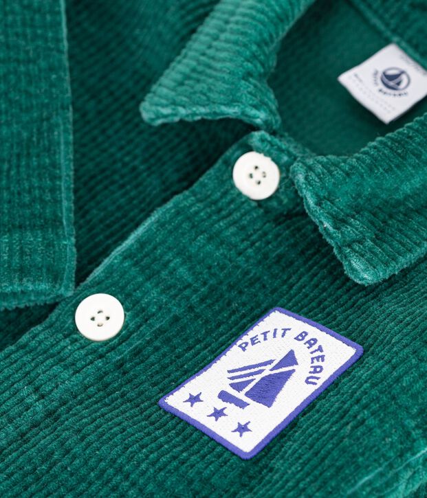Langer Baby-Overall aus einfarbigem Feincord gr&uuml;n