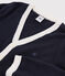 Kinder-Cardigan aus Wolle und Baumwolle für Jungen blau SMOKING/weiss MARSHMALLOW