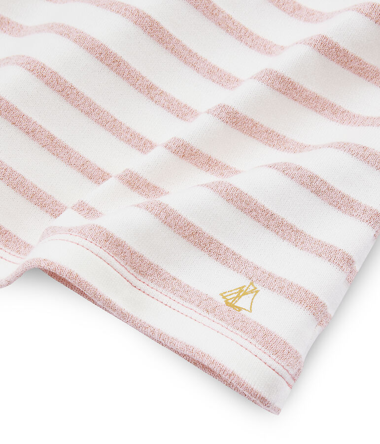 Kinder-Streifenshirt M&auml;dchen weiss/rosa