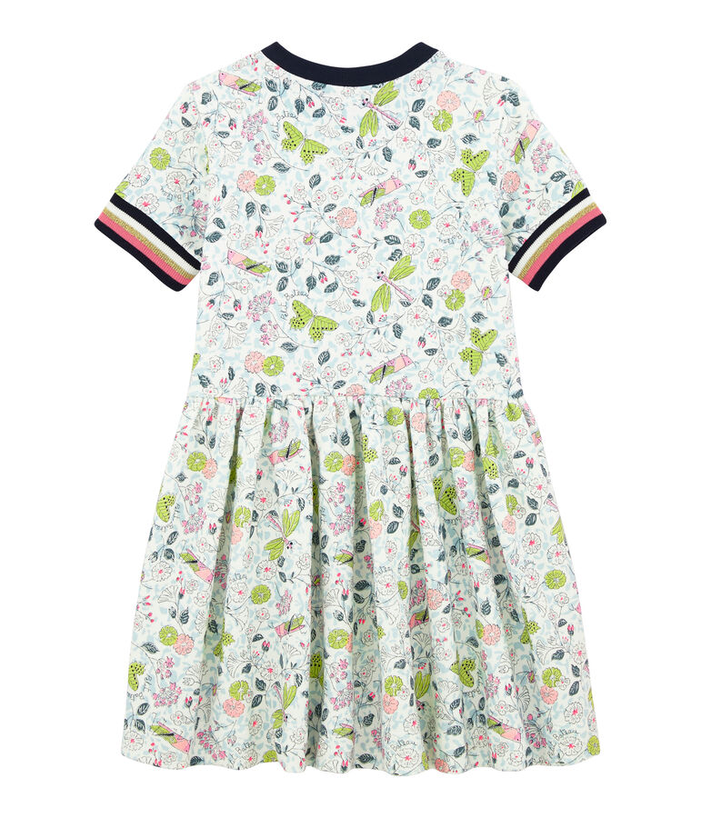 Kinder-Kleid f&uuml;r M&auml;dchen weiss/vielfarbig