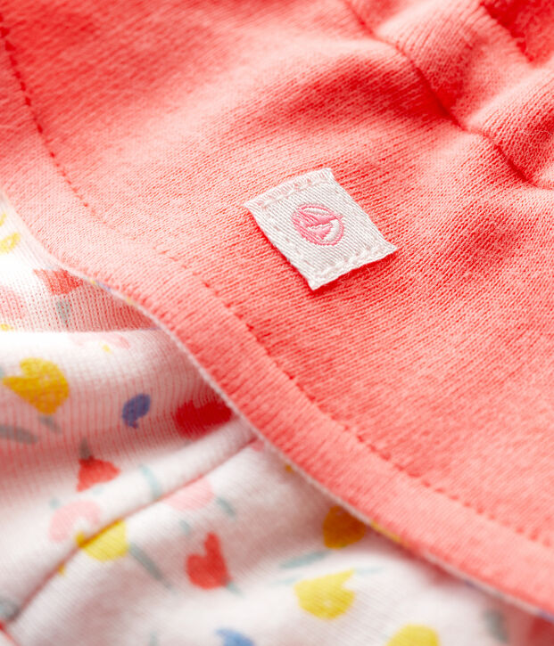 Baby-Bobm&uuml;tze aus Bio-Baumwolle in Boucl&eacute;-Frottee orange