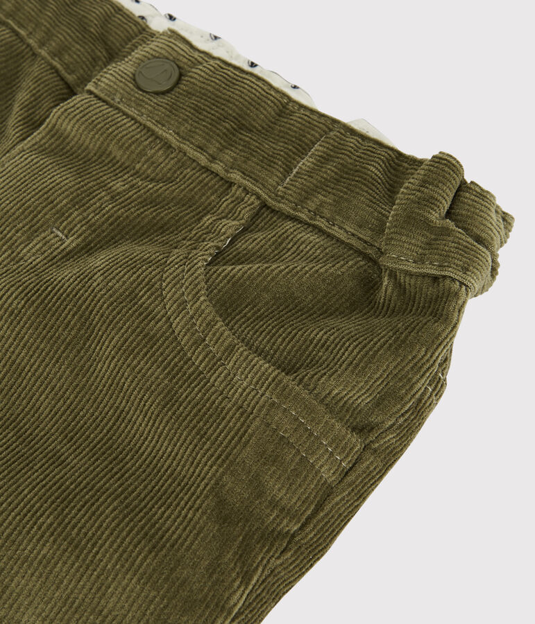Baby-Cordhose f&uuml;r Jungen gr&uuml;n MILITARY