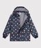 Kinder-Regenjacke mit Herzmotiv blau/vielfarbig