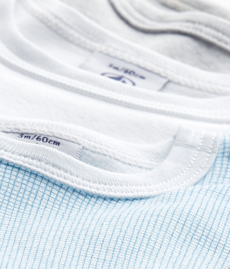 &Auml;rmellose Baby-Jungen-Bodys im 3er-Set weiss