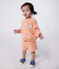 Baby-Sweatshirt aus Baumwoll-Frottee mit Sonnenmuster orange ABRICOT/ MARSHMALLOW