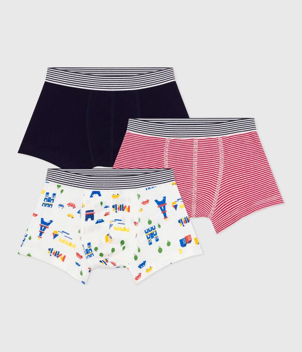 Set Kinder-Boxershorts aus Baumwolle mit Paris-Motiv vielfarbig