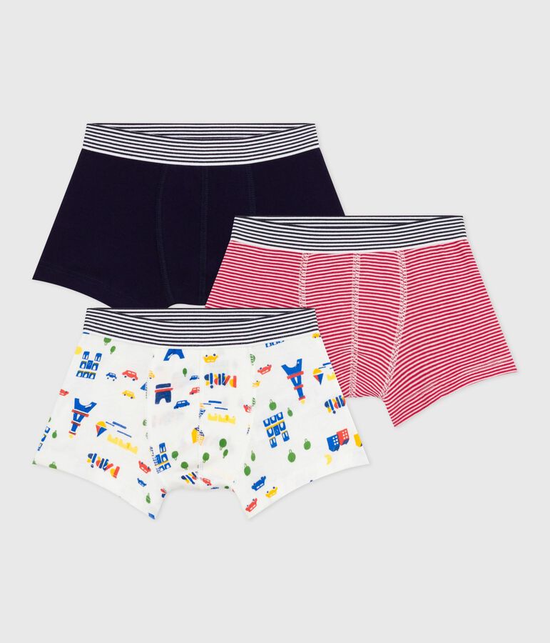 Set Kinder-Boxershorts aus Baumwolle mit Paris-Motiv vielfarbig