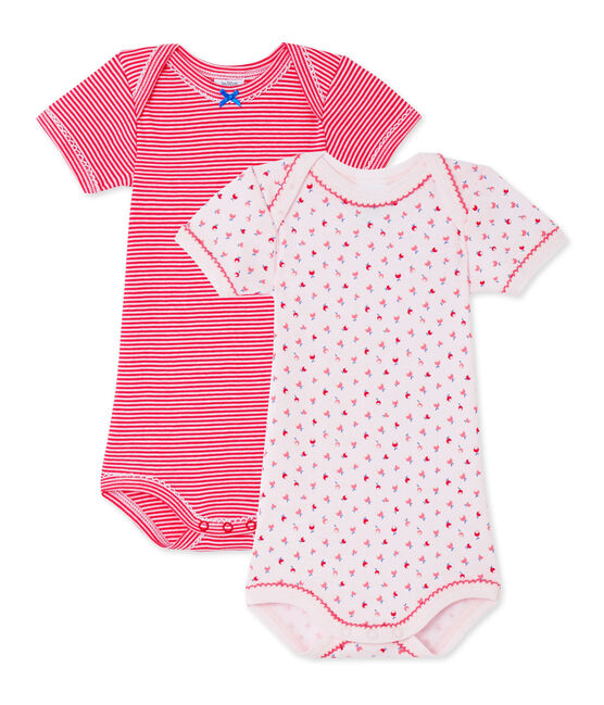 Baby-Mädchen-Bodys im 2er-Set weiss .