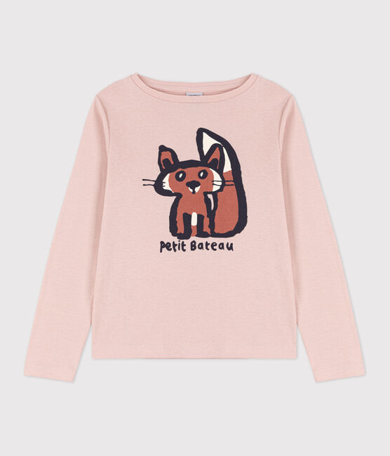 Langärmeliges Kinder-T-Shirt aus Baumwolle für Mädchen und  Jungen rosa SALINE