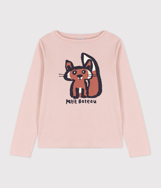 Lang&auml;rmeliges Kinder-T-Shirt aus Baumwolle f&uuml;r M&auml;dchen und  Jungen rosa