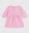 Langärmeliges Baby-Kleid aus Baumwolle mit Streifen rosa BOUDOIR/ MILK