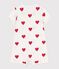 Baby-Kurzoverall aus Baumwolle mit Herzen weiss MARSHMALLOW/rot TERKUIT