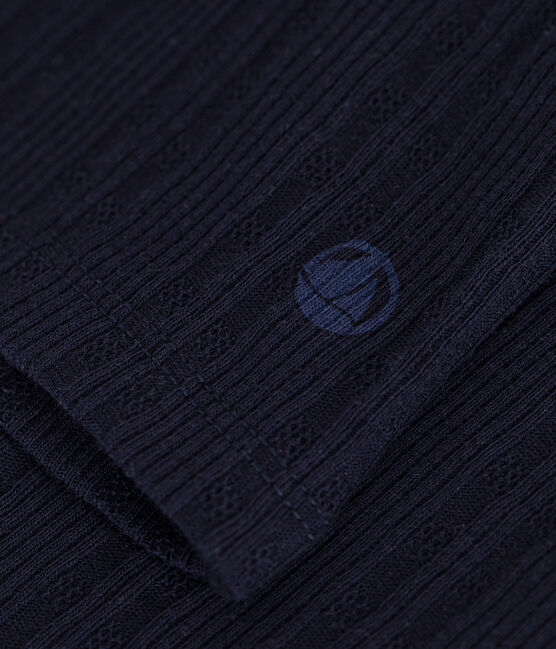 Damen-Rollkragenshirt "L'Iconique mit Zierstrick blau SMOKING