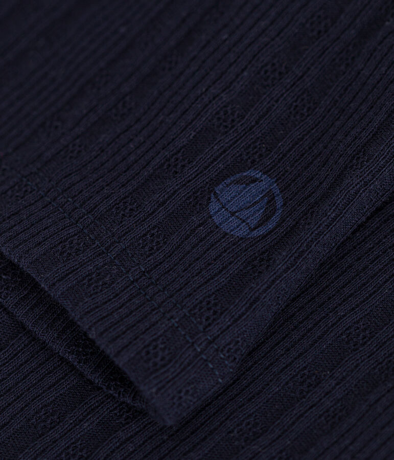 Damen-Rollkragenshirt L'Iconique mit Zierstrick blau