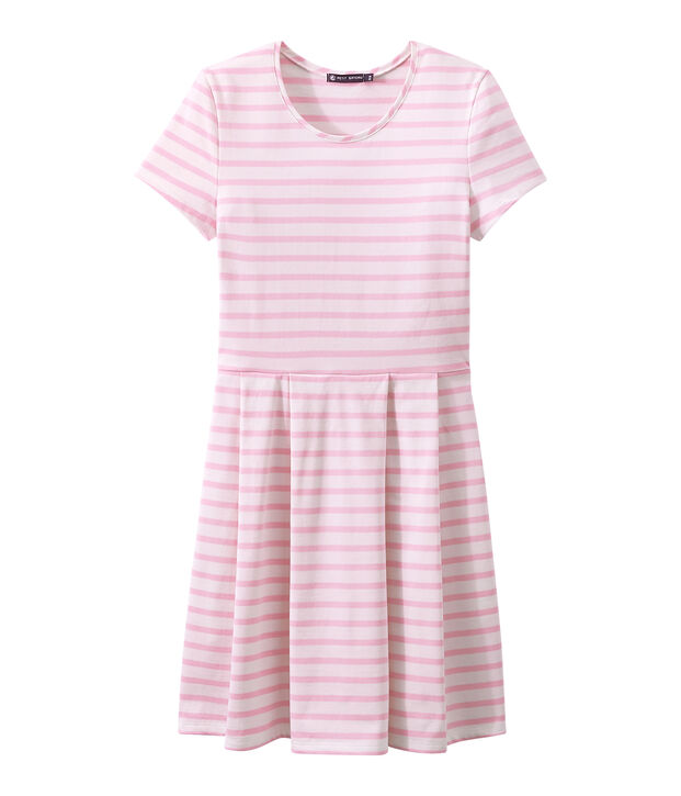 KURZARMKLEID weiss/rosa
