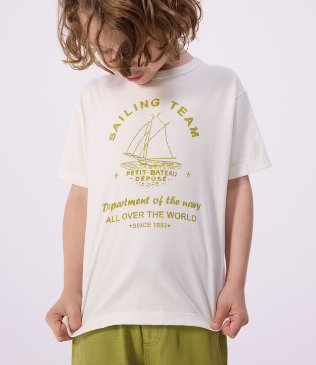 Kurz&auml;rmeliges Kinder T-Shirt aus Baumwolle weiss
