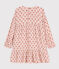 Langärmeliges Kleid mit Blumenprint aus Baumwollgaze für Kinder/Mädchen rosa SALINE/weiss MULTICO