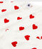 Pyjama aus Rippstrick mit Herzchen-Print für Mädchen/Frauen weiss MARSHMALLOW/rot TERKUIT