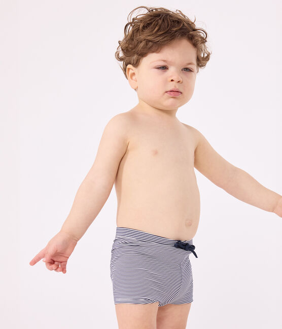 Baby-Badeshorts blau MEDIEVAL/weiss MARSHMALLOW