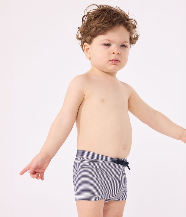 Baby-Badeshorts blau/weiss