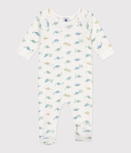 Strampler aus Baumwolle mit Dinos weiss MARSHMALLOW/weiss MULTICO