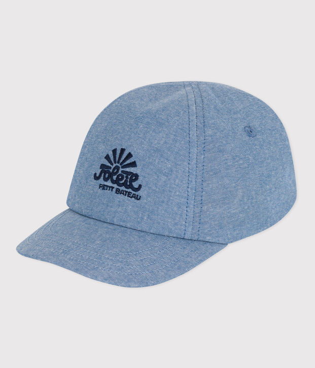 Baby-Schirmm&uuml;tze aus himmelblauem Denim blau
