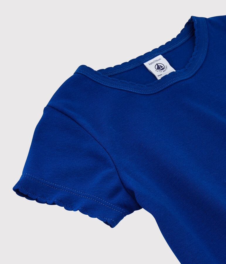 Klassisches Kinder-T-Shirt aus Baumwolle f&uuml;r M&auml;dchen/Jungen blau SURF