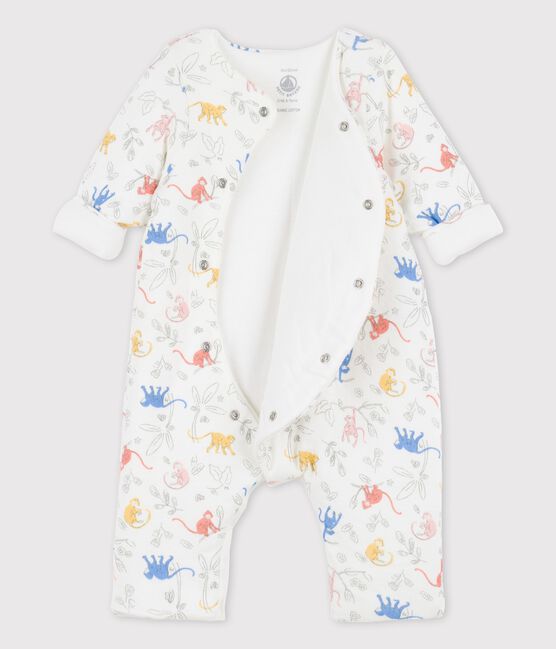 Langer Baby-Overall aus Bio-Doppeljersey mit print weiss MARSHMALLOW/weiss MULTICO
