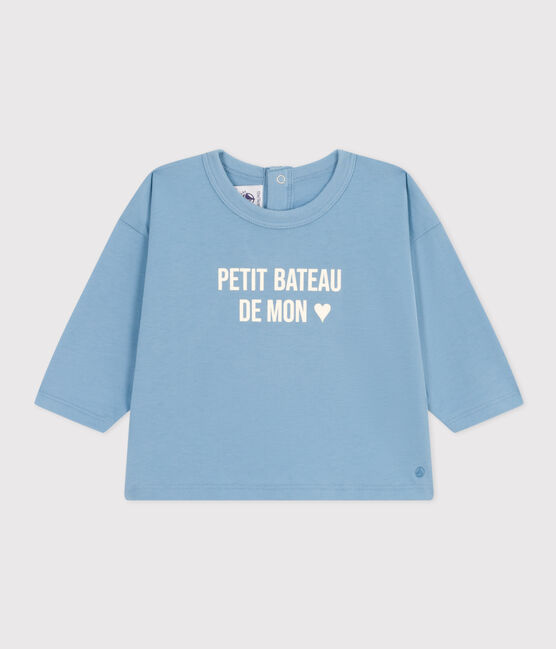 Langärmeliges Baby-T-Shirt aus Jersey blau AZUL