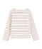 Kinder-Streifenshirt Mädchen weiss MARSHMALLOW/rosa JOLI BRILLANT