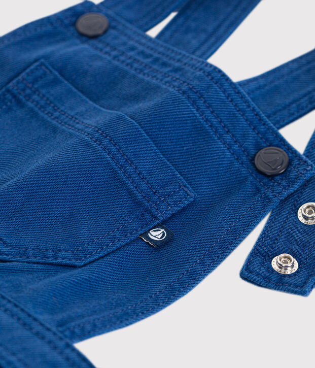 Kinder-Latzkleid aus Serge f&uuml;r M&auml;dchen blau