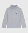 Kinder-Rollkragenshirt aus einfarbiger Baumwolle grau FUMEE CHINE