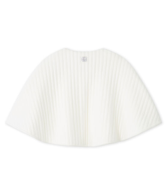 Baby-Cape aus gestepptem Doppeljersey weiss MARSHMALLOW