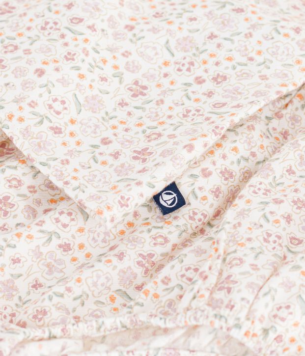 Baby-Kleid aus Baumwolle mit Blumenmuster naturfarben/vielfarbig