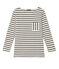 T-shirt femme manches longues en côte originale beige COQUILLE/blau SMOKING